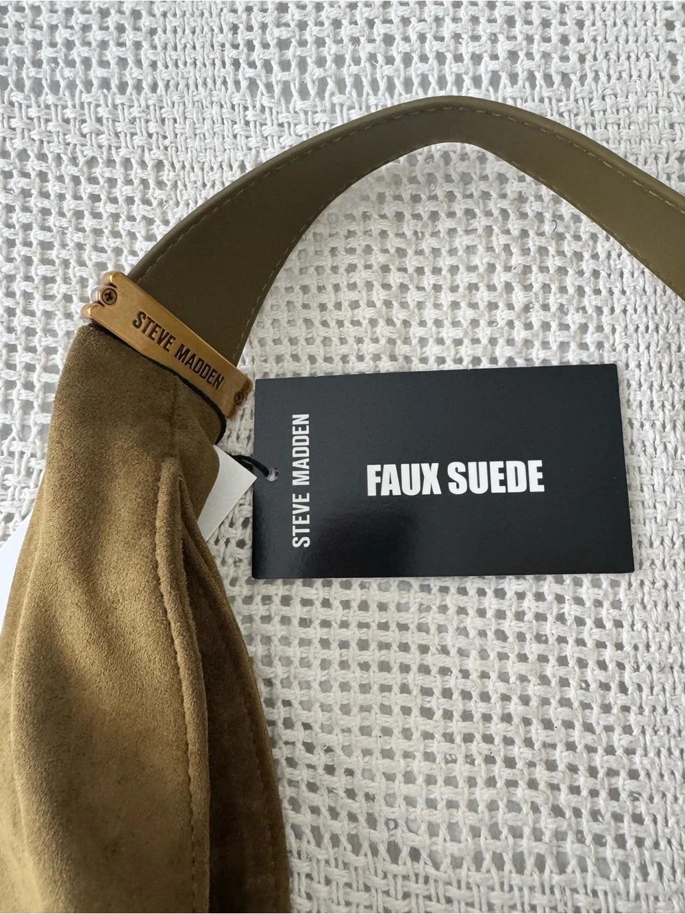 Steve Madden Olive Faux Suede Hobo Shoulder Bag